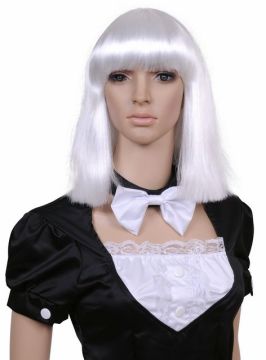 White Short BOB Cosplay Straight Wig Hair CW110
