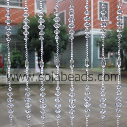 Kerstdecoratie 30mm &amp; 22mm &amp; 18mm &amp; 14mm &amp; 6mm draad kristal acryl kralen guirlande trim