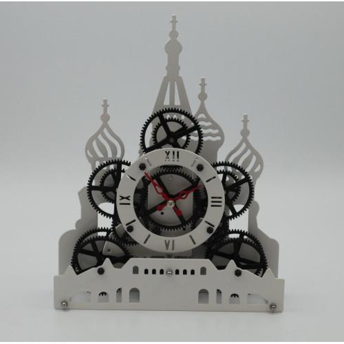 Red Square Gear Desk Clock