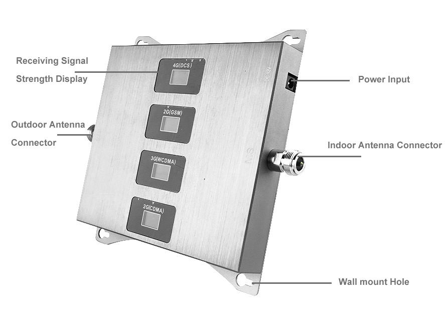 Mobile Signal Booster GSM DCS UMTS 4G LTE Network Phone Signal Repeater 4 Band Mobile Amplifier