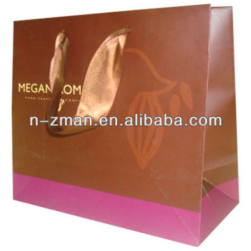 Handle Packing Bag for brand shop,Cheap Shopping Paper Bag,Ribbon Handle Paper Gift Bag