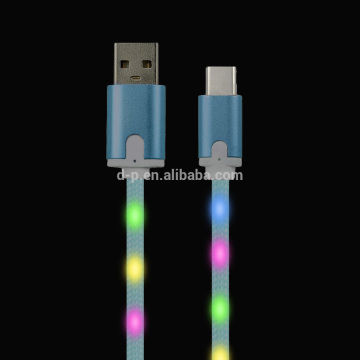 Brand New LED Lighted Type C Phone Charging Cable Braided Shoelace Glowing Type C Data Cable
