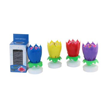 Color Box double layers lotus birthday candle