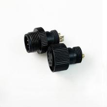 M12 A code 2-8PIN waterproof male and female+black aluminum screw nut connecor