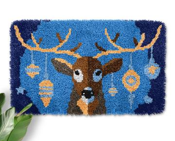 DIY Latch Hook Kits for Kids, Crochet Yarn Kits, Crocheting Rug Yarn Cushion Embroidery Carpet Set Christmas Gift