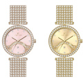 Shiny Sunray Dial Quartz Women's Rhinestone Watch