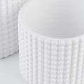 White Ceramic Vintage Style Hobnail Patterned Planter Pots