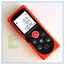 120m Hot-sale! Economical Laser Distance Meter M/In/Ft Three Units with Level Bubble and Datalogger