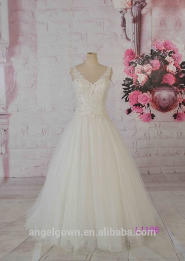 2016 guangzhou heavily beaded sparkle A-line wedding dresses corset back