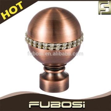 Decorative dual curtain rod end caps corner curtain finials