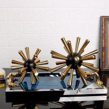 Luxury Gold Spheres: Unique Metal Art Ornaments for Home Decor