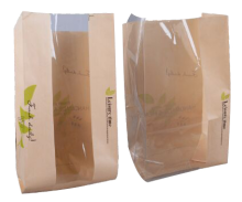 Kraft Paper Bread Packaging Bag With Window
