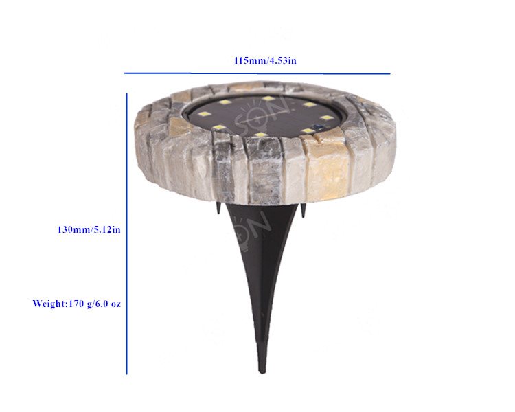 Wason Hot Sale Stone Design Underground Solar Disk Lamp Lights Lawn Led Solar Power Outdoor Garden Light