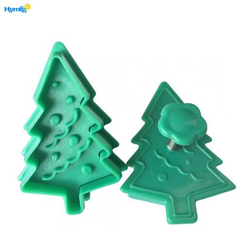 Plastic 4pcs Christmas Fondant plunger Cookie Cutter Set