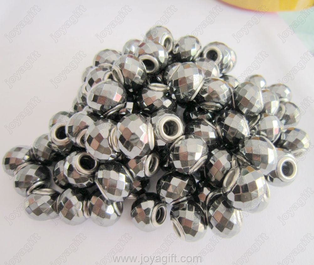 Perles à facettes hématite Pandora noire