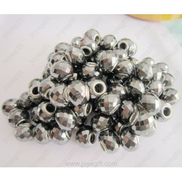 Black Pandora Hematite Facet Beads