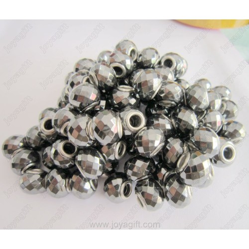 Black Pandora Hematite Facet Beads