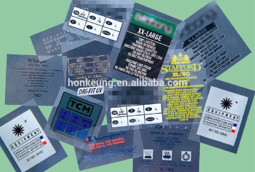 Factory heat press label printing directly in garments