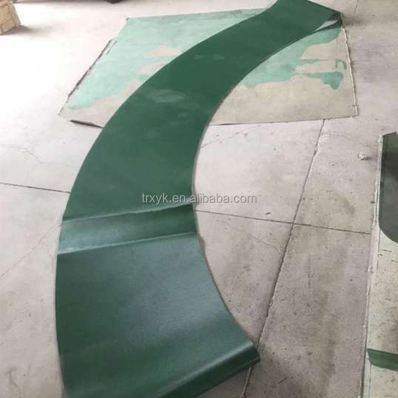 Good price 180 Degree turning roller conveyor pvc belt conveyor green turning belt