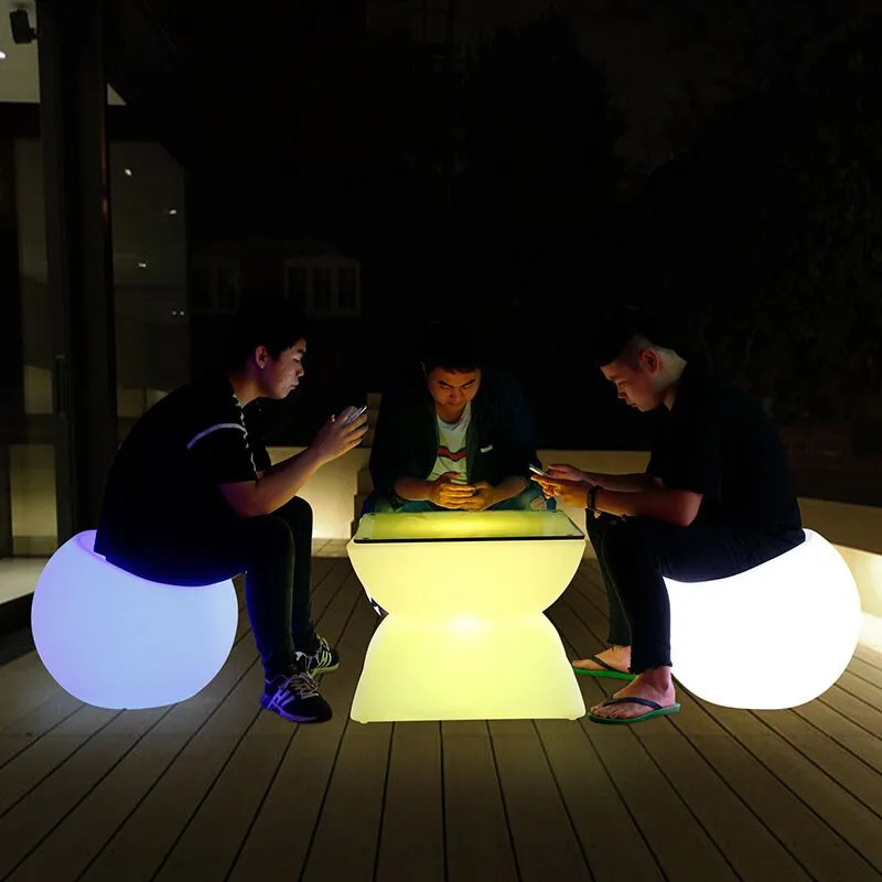 Modern LED Light-up Round Chair and Table Set