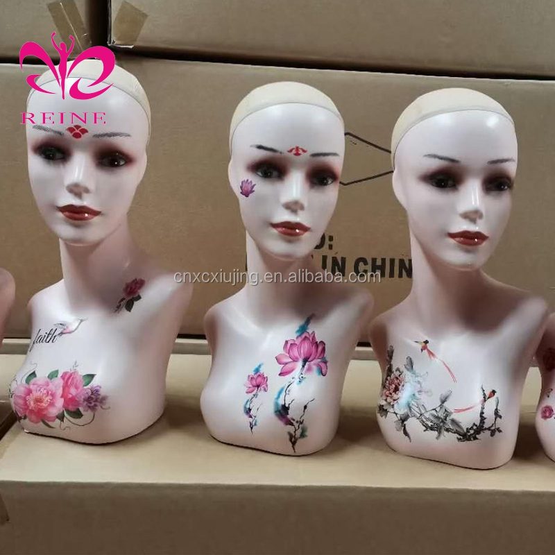 European beauty scarf hat display props mannequin wig with chinese styles  head realistic mannequin head