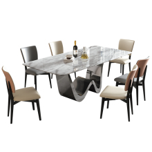 Modern Luxury Marble Top Sintered Stone Dining Table for Living Room