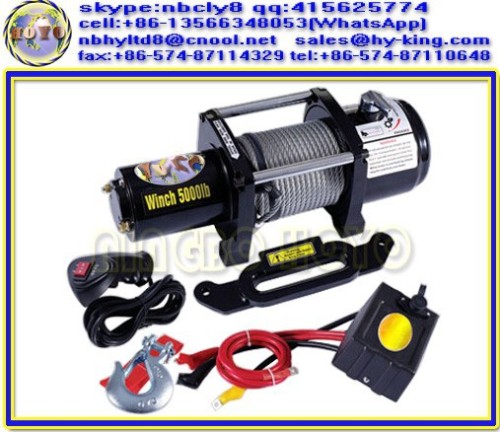 4wd remote control winch 12v , 4x4 5000 lb winch , electric car winch