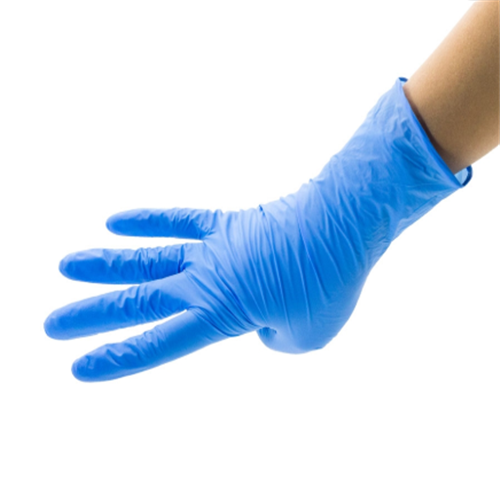 Gants en nitrile sans poudre emballés dans une boîte de couleur