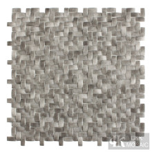 Grey Basket Weave Fabric Pringting Glass Tile