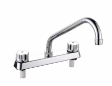 Modern durable good health ABS plastic mixer dual handle kitchen faucet tap for sink