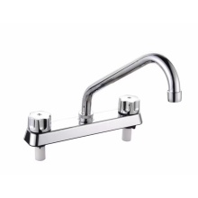 Modern durable good health ABS plastic mixer dual handle kitchen faucet tap for sink