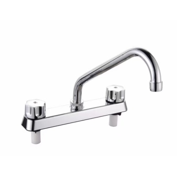 Modern durable good health ABS plastic mixer dual handle kitchen faucet tap for sink