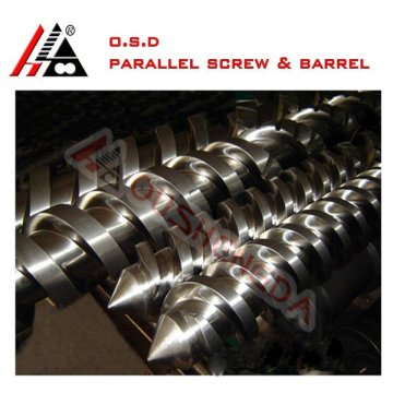 parallel double screw cylinder plastic extruder