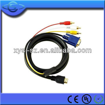 Factory Sale HDMI to VGA+RCA*3 Cable Converter 1080P