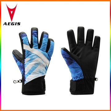 2015 newest blue waterproof ski glove/ wholesale blue waterproof ski glove