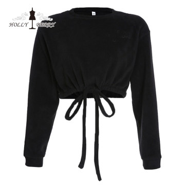 Elastic Midriff-baring Fashion Girls Blouse