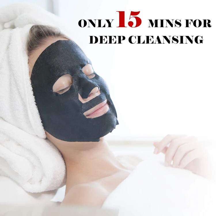 Deep Cleansing Purifying Pores Hydrating Face Mask Hyaluronic Acid Black Sheet Mask