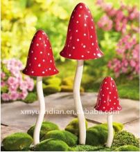 Set Of 3 Staked Mushroom Garden Wind Chimes