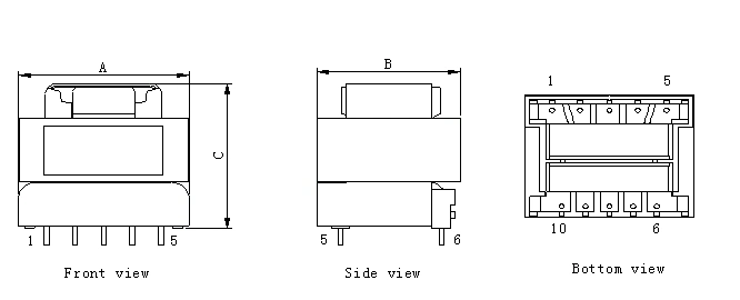 Hoge stabilibele EI -serie LAGE FREVENTY LED -voedingstransformator voor lader