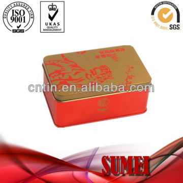 rectangular tin box with lid