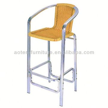 Commercial Aluminum wicker bar table and chair set