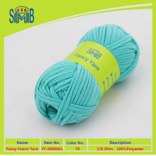 Oeko-Tex ODM fabric yarn factory wholesale 100% polyester hand knitting ribbon yarn t-shirt yarn