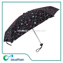 Pink & black warm heart print small sun umbrella