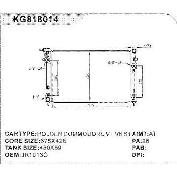 auto radiator car:HOLDEN COMMODORE VT V6 S1OEM:JR1013C