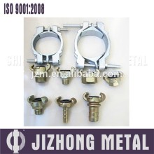 Malleable iron clamp with bolt and hose coupling adaptor