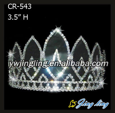 Silver Rhinestone Flower Princess Bridal Tiara Crown