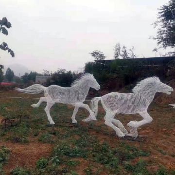 Garden decoration life size iron horse statue