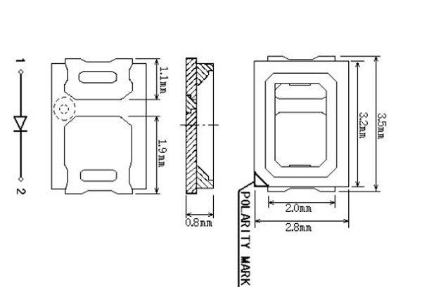 2835 White LED Size