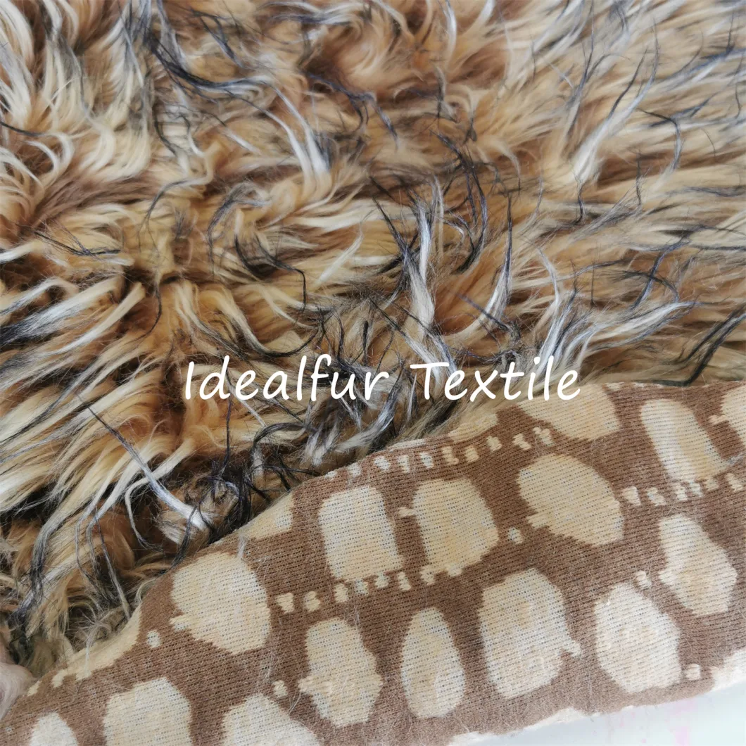 Two Tone Jacquard Long Pile Fake Fur