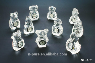 hot selling animals small crystal desk clocks